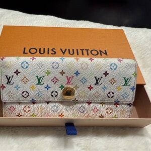 Louis Vuitton Multicolor Monogram Wallet on White
